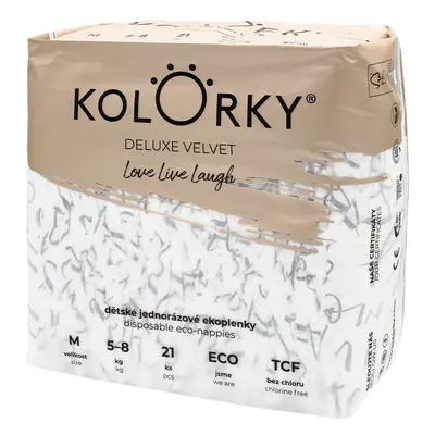 Kolorky EKO Jednorázové plenky se sametovým povrchem deluxe velvet M (5–8 kg) 21 ks