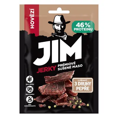 Jim Jerky hovězí 3 druhy pepře