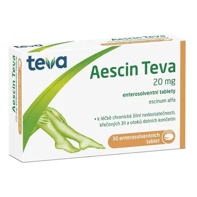 AESCIN TEVA 20MG enterosolventní tableta 30