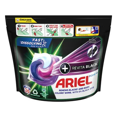 Ariel + Revitablack kapsle na praní