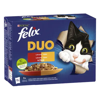 Felix Fantastic DUO Kapsičky lahodný výběr v želé pro kočky (12×85 g)