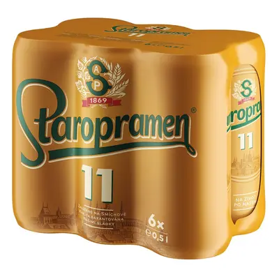 Staropramen Jedenáctka pivo ležák světlý 6×0,5 l plech