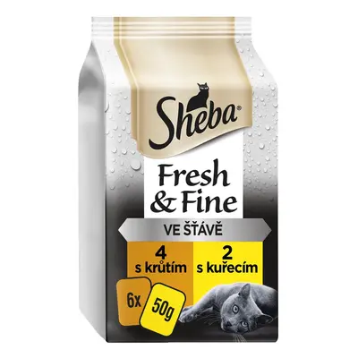 Sheba Fresh & Fine kapsičky kuřecí a krůtí pro dospělé kočky (6×50g)