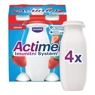 Actimel Probiotický nápoj jahoda 4×100 g