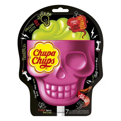 Chupa Chups 3D Skull Lízátka jahoda a limetka