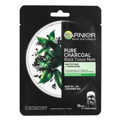 Garnier Pure Charcoal Černá textilní maska s extraktem z černého čaje