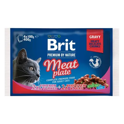 Brit Premium Cat Meat Plate kapsičky pro kočky 4×100 g