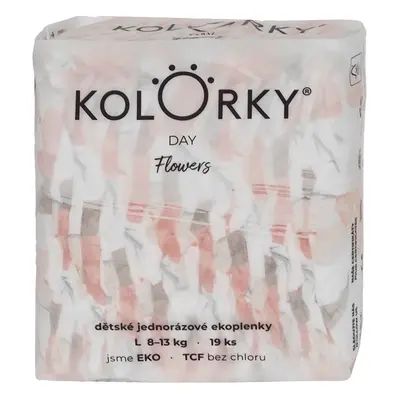 Kolorky EKO Jednorázové plenky day L květy (8–13 kg) 19 ks