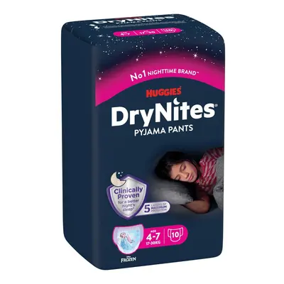 Huggies® Dry Nites Medium holčičí plenkové kalhotky na noc (17–30 kg)