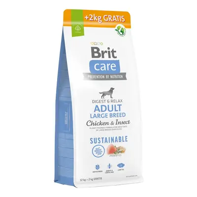 Brit Care Sustainable Adult Large Breed Chicken & Insect pro psy 12+2 kg zdarma