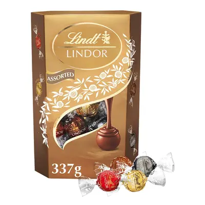 Lindt LINDOR bonboniéra Maxibalení čokoládových pralinek zlatý mix