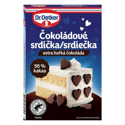 Dr.Oetker Čokoládová srdíčka extra hořká čokoláda