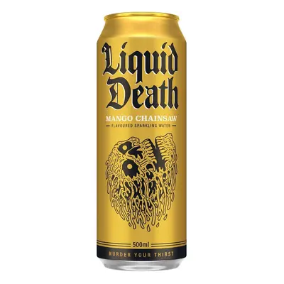 Liquid Death Mango Chainsaw Sparkling Water plech