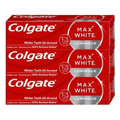 Colgate Max White Luminous bělící zubní pasta, 3×75 ml