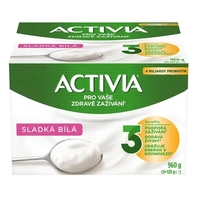 Activia Probiotický jogurt bílý slazený 8×120 g