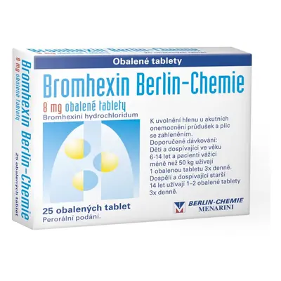 BROMHEXIN BERLIN-CHEMIE 8MG Obalená tableta 25