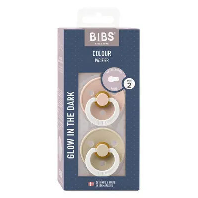 Bibs Colour dudlíky na noc z přírodního kaučuku 6–18 měsíců, Blush / Vanilla