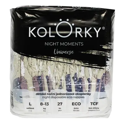 Kolorky EKO Noční jednorázové plenky L Night moments (8–13 kg) 27 ks