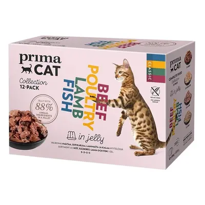 PrimaCat Kapsičky pro kočky v želé multipack 12×85 g