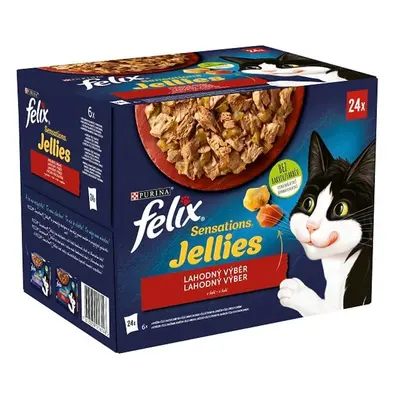 Felix Sensations jellies Kapsičky lahodný výběr v želé pro kočky (24×85 g)