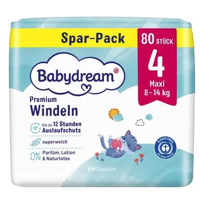 Babydream Jednorázové plenky maxi, vel. 4 (8–14 kg)