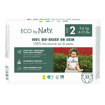 Eco by Naty BIO Jednorázové dětské plenky mini (velikost 2) 3–6 kg