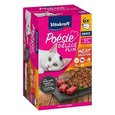 Vitakraft Poésie Délice Plus kuřecí a hovězí pro kočky 6×85 g