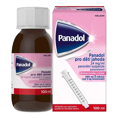 PANADOL PRO DĚTI JAHODA 24MG/ML Perorální suspenze 1X100ML+STŘ