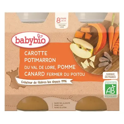 Babybio BIO Mrkev, dýně a jablka s kachním masem (2×200g)