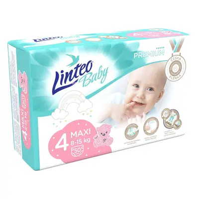 Linteo Baby Premium jednorázové plenky maxi (velikost 4) 8–15 kg