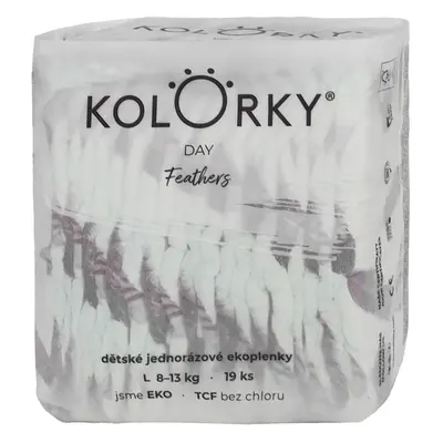 Kolorky EKO Jednorázové plenky day L pírka (8–13 kg) 19 ks