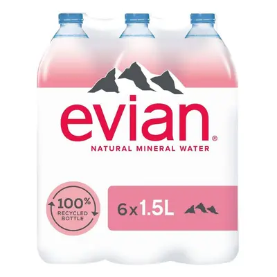 Evian rPet přírodní minerální voda nesycená (6x1,5l)