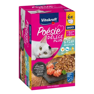 Vitakraft Poésie Délice Plus kuřecí a losos pro kočky 6×85 g