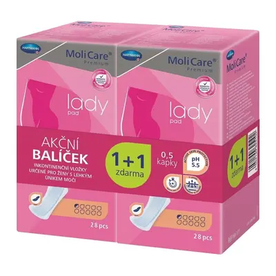 Inkontinenční vložky MoliCare LadyPad 0,5 kapky Duopack 2x28 ks