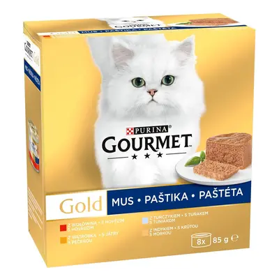 Gourmet Gold Multipack jemné paštiky 8×85 g pro kočky