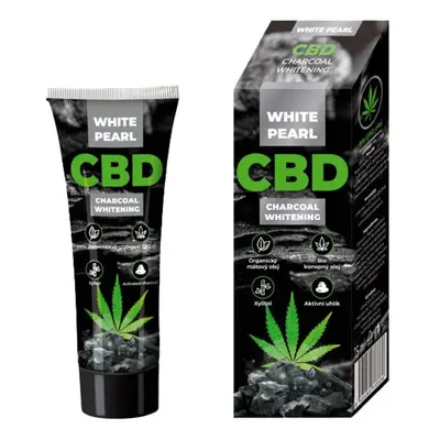 White Pearl CBD Charcoal Whitening bělicí zubní pasta