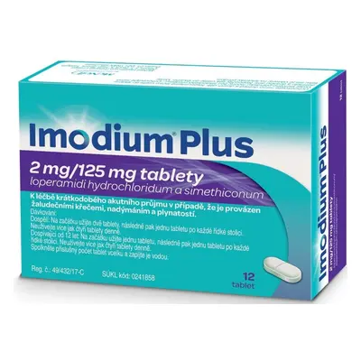 IMODIUM PLUS 2MG/125MG Tableta 12 I