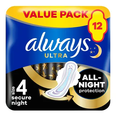 Always Ultra Secure Night Hygienické vložky s křidélky