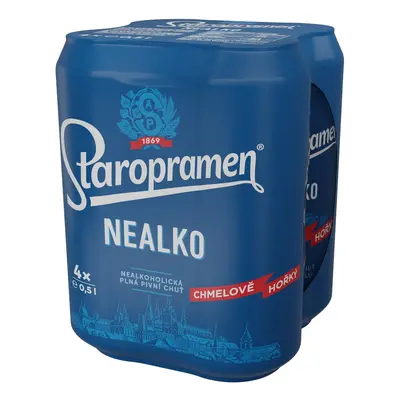 Staropramen nealkoholické pivo 4×0,5 l