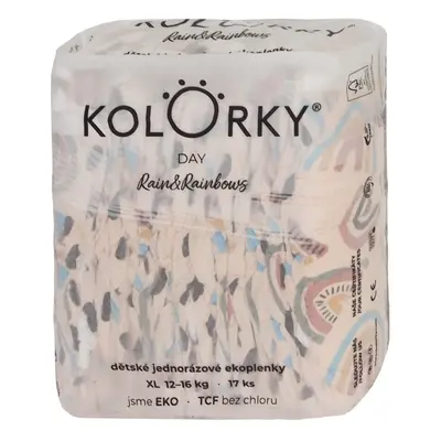 Kolorky EKO Jednorázové plenky day XL déšť a duhy (12–16 kg) 17 ks