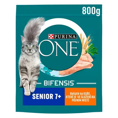 Purina ONE Senior 7+ s kuřetem a celozrnnými obilovinami pro kočky