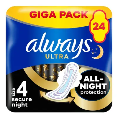 Always Ultra Secure Night Hygienické vložky s křidélky