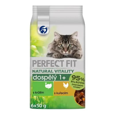 Perfect Fit Natural Vitality Kapsičky s krůtím a kuřecím pro dospělé kočky (6×50 g)