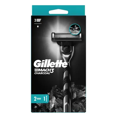 Gillette Mach3 Charcoal Pánský holicí strojek + 2 holicí hlavice