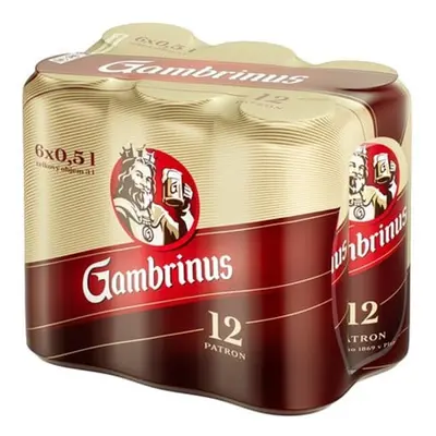 Gambrinus 12 6×0,5 l plech