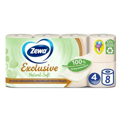 Zewa Exclusive natural soft toaletní papír 4vrstvý, 8 ks