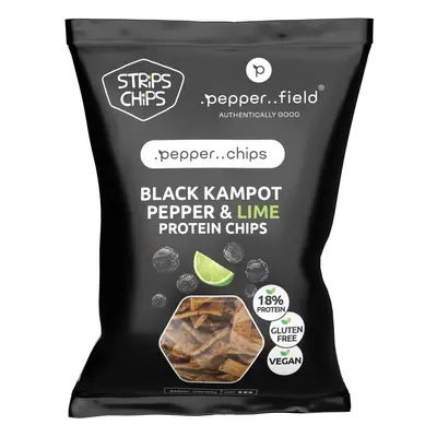 Strips chips Proteinové chipsy černý kampotský pepř a limetka