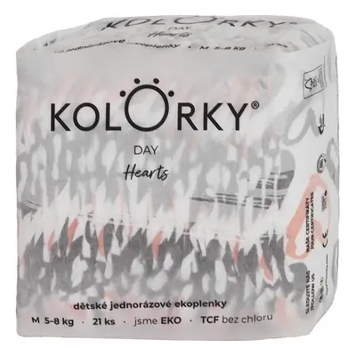 Kolorky EKO Jednorázové plenky day M srdce (5–8 kg) 21 ks