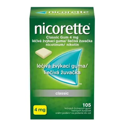 NICORETTE CLASSIC GUM 4MG Léčivá žvýkací guma 105