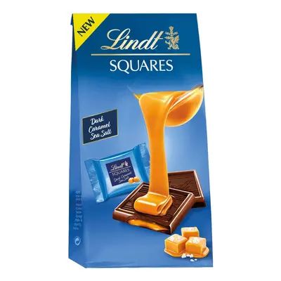 Lindt Squares hořká čokoláda s karamelovou náplní a mořskou solí